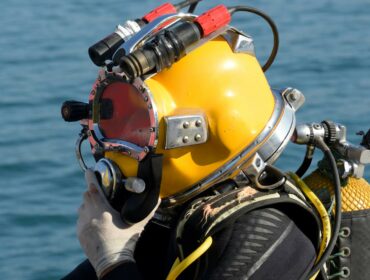 Commercial diver in the water