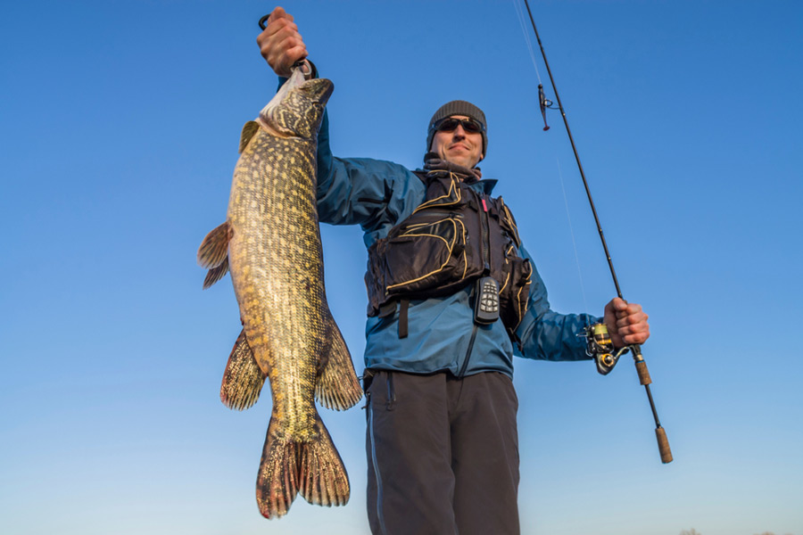 man holding up his large game fish