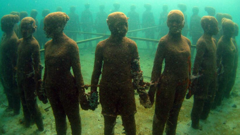 Vicissitudes sculpture at the Grenada Underwater Sculpture Park