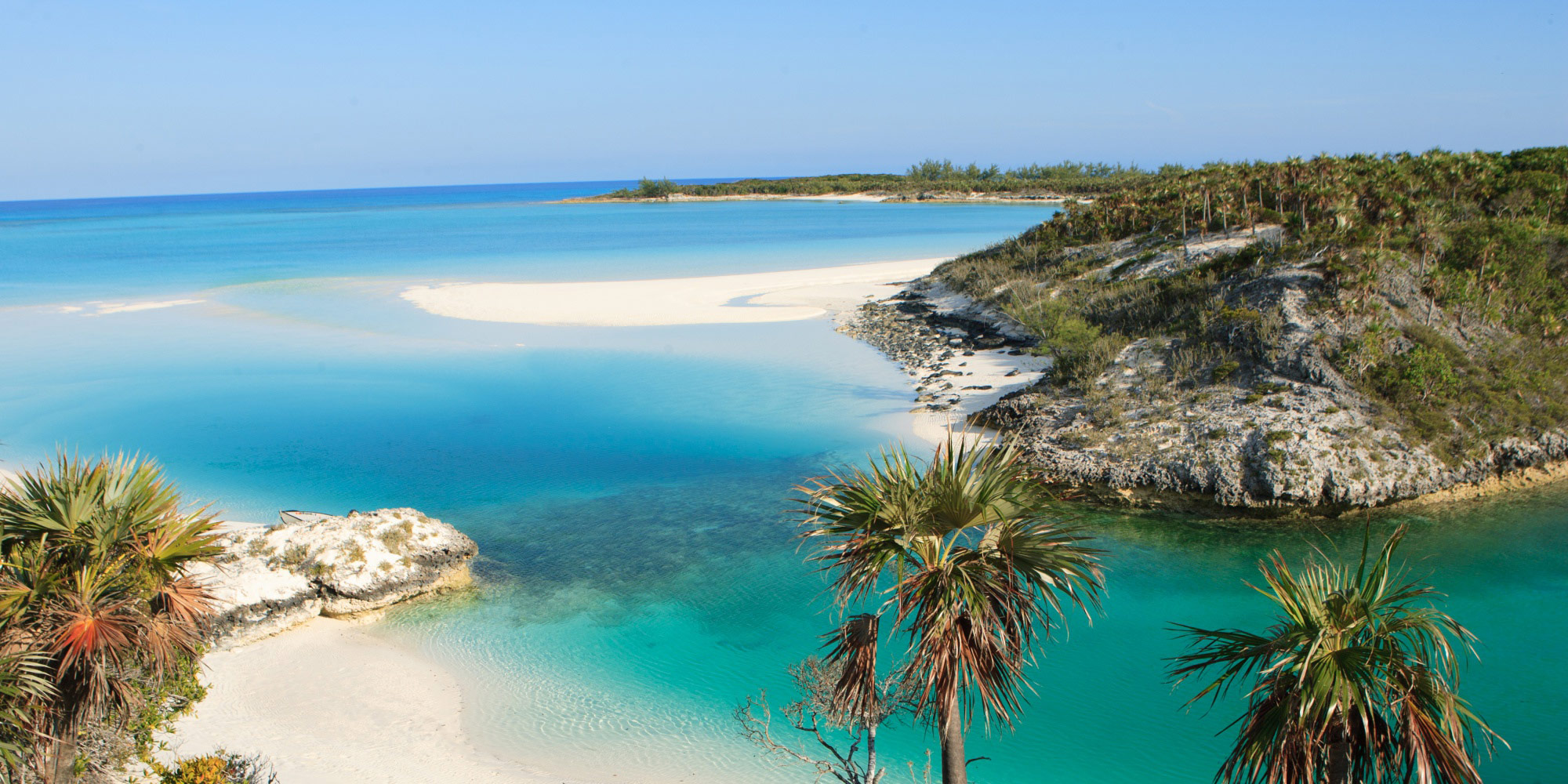 untouched beach on Shroud Cay in The Bahamas