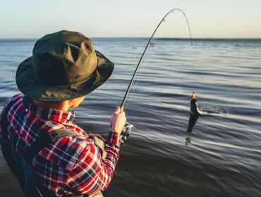 fishing using a flexible spin-caster rod and reel