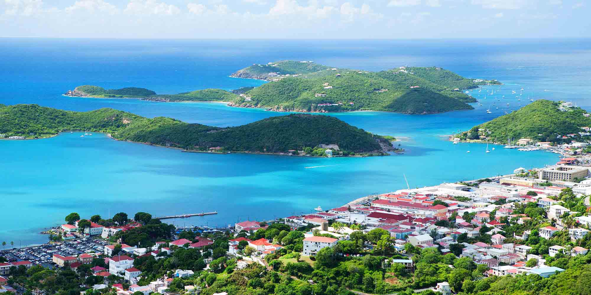 aerial view of St Thomas Island in the USVI