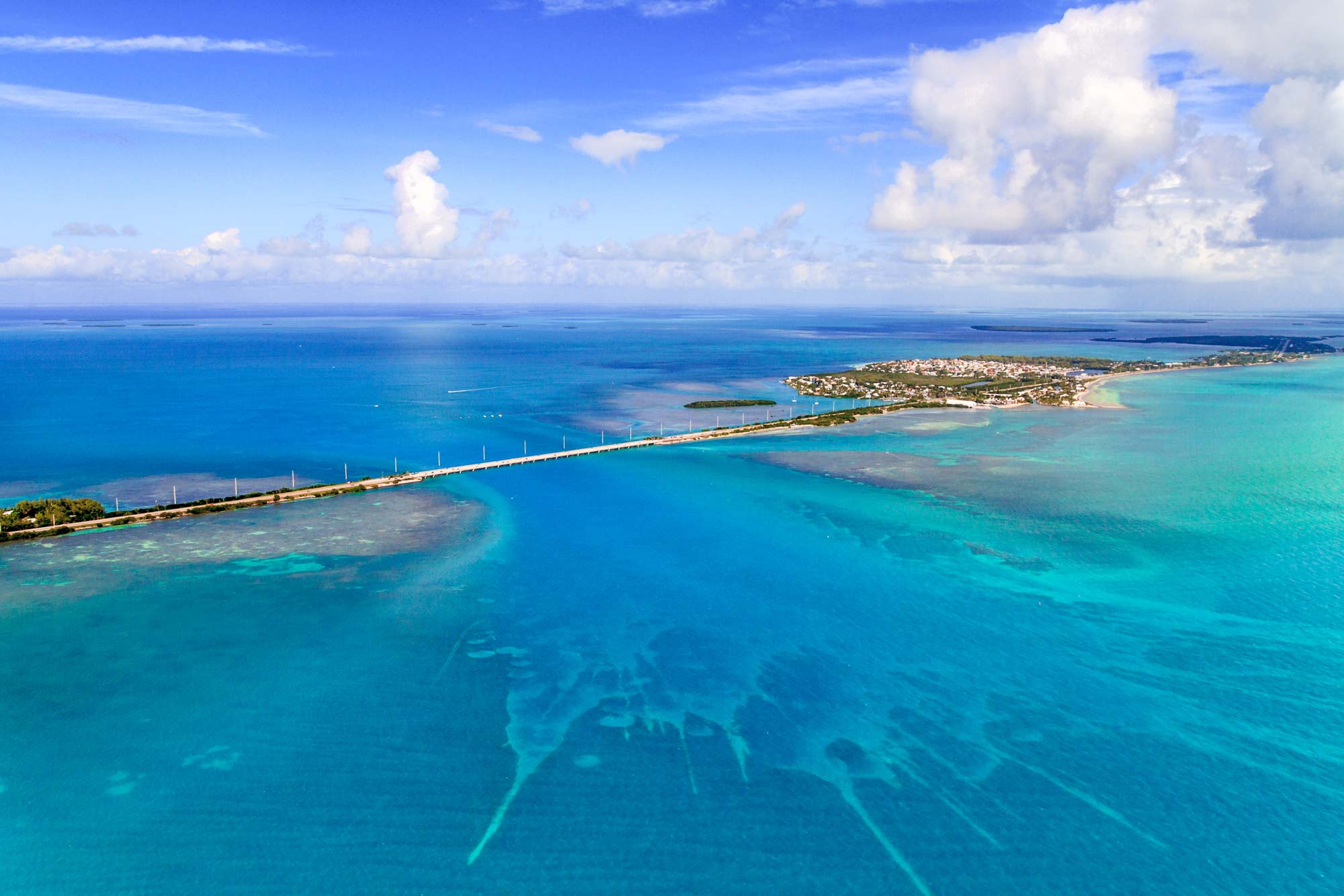 an aerial view of the Florida Keys