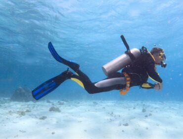 diver utilizing a basic scuba finning technique