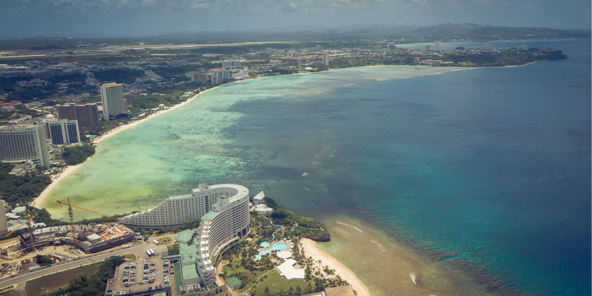 aerial view of Guam’s Tumon Bay