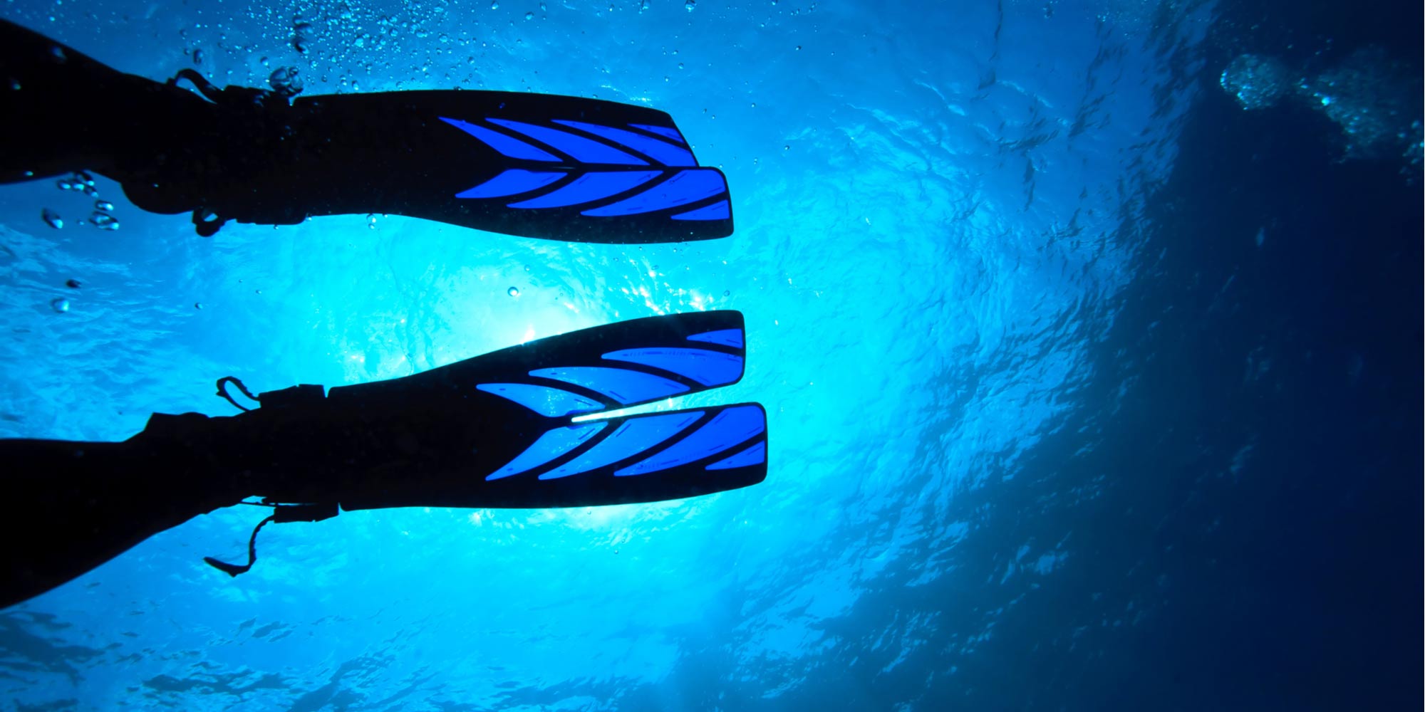 Small Blue Oceanic Vortex V-8 Split Scuba Diving Open Heel Adjustable Fin Fins 