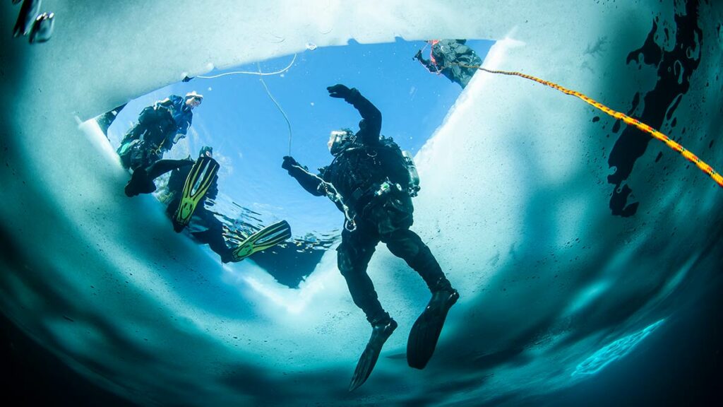 cold weather diver drysuit undergarments