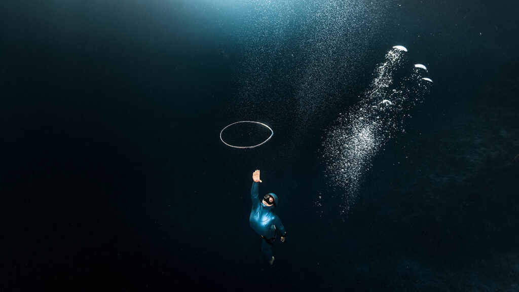 freediver underwater
