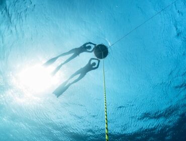 freedivers approaching surface