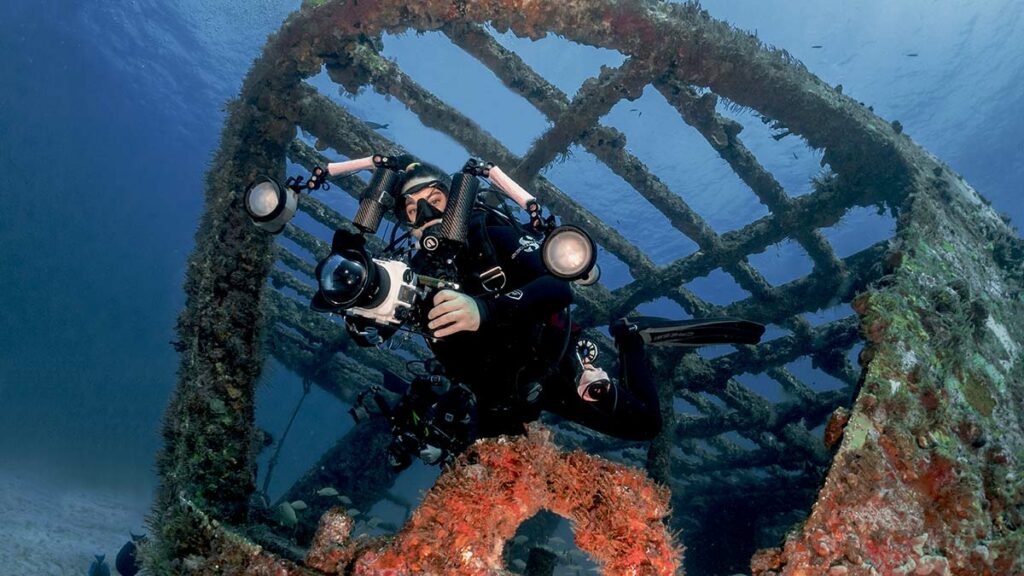 underwater scuba photographer