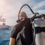 scuba diver on boat