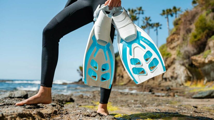 blue reef snorkel set fins
