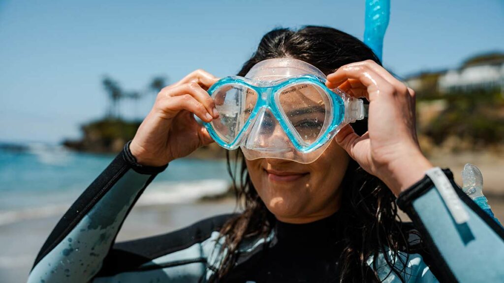 blue reef snorkel set mask