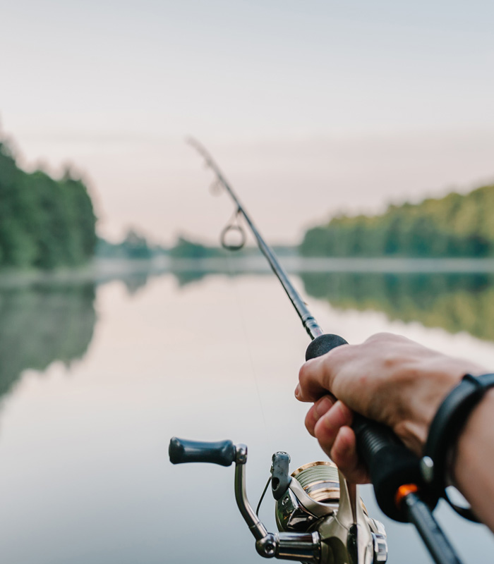 fishing with pole