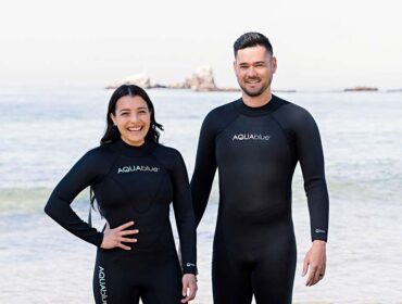 aqua blue wetsuits