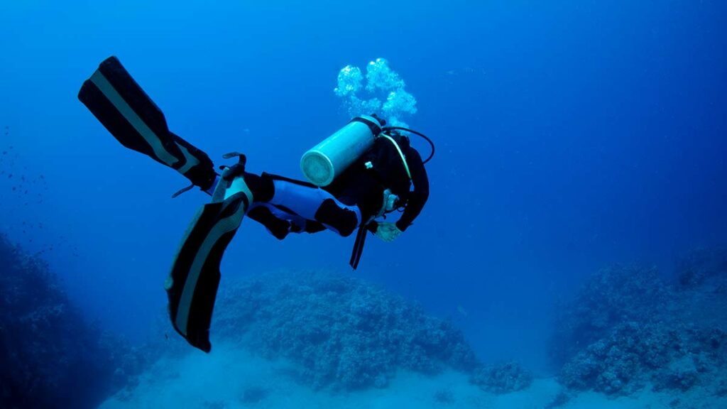 scuba diver with tank