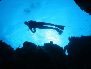 scuba diver in cozumel mexico