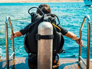 scuba diver with tank