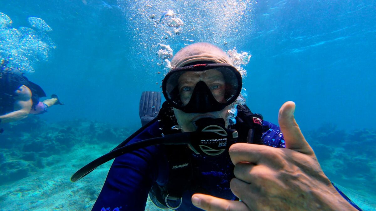 diver in the cayman islands