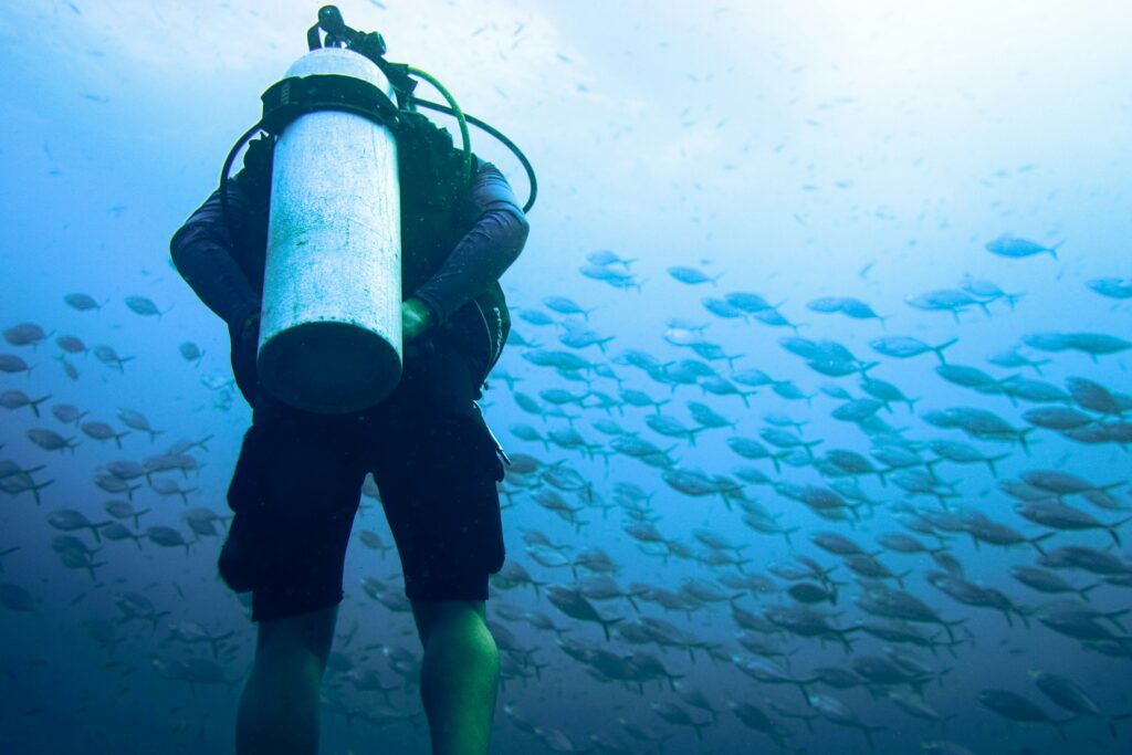 Man on a scuba dive