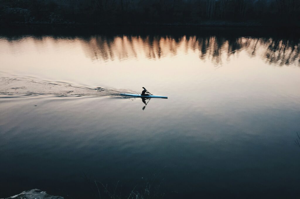 Man kayaking