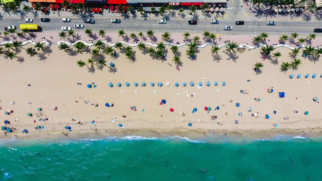 Florida beach aerial view