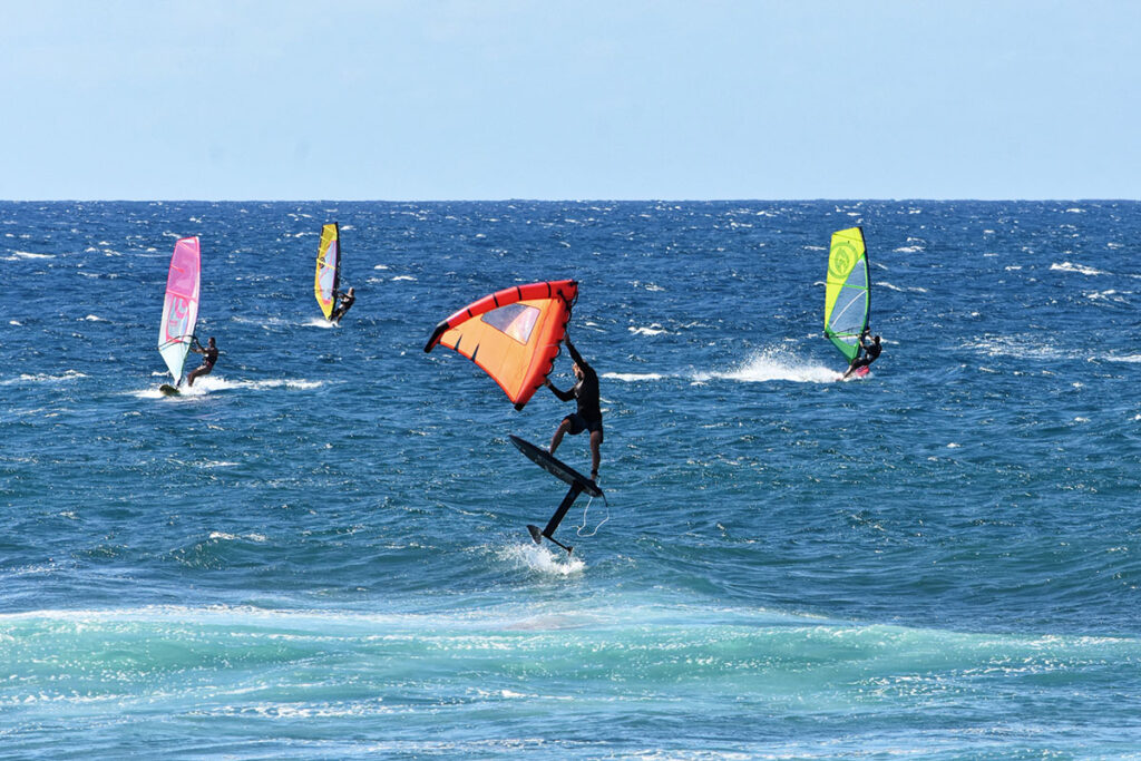 man goes kite foiling