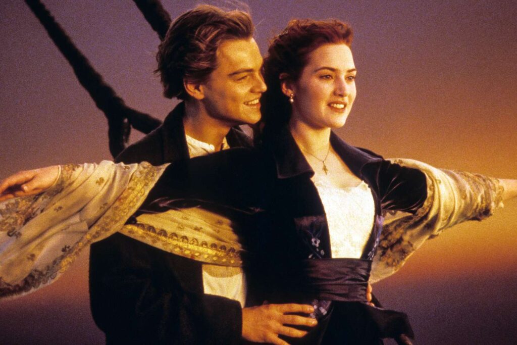 A snapshot of ocean related film, Titanic - Leonardo Dicaprio and Kate Winslet