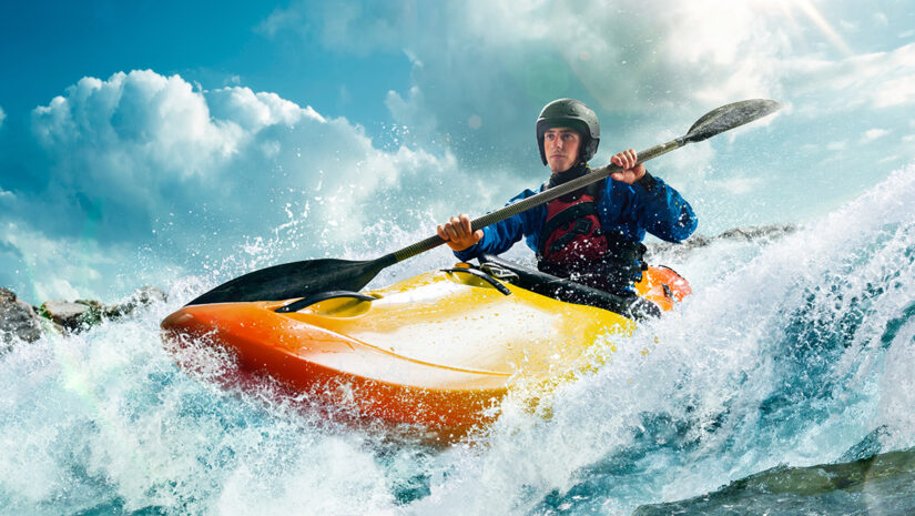Whitewater kayaking, extreme kayaking By Artur Didyk