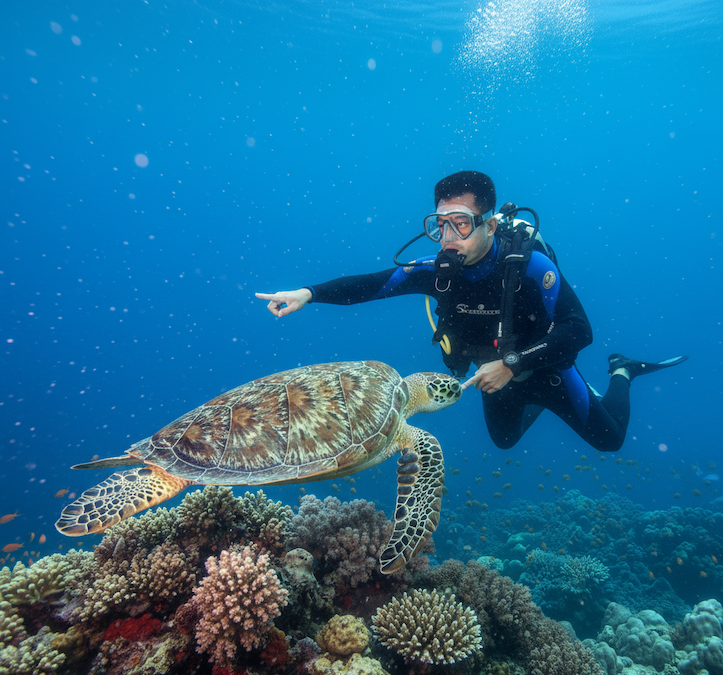 Look / Pointing Out Marine Life Hand Signal