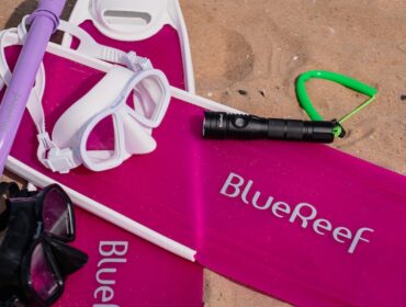 colorful scuba diving starter kit