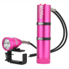 Bigblue 4000 Lumens Narrow Beam Canister Light with EOD Cord, Side Mount Pink
