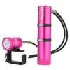 Bigblue 7000 Lumens Dual-Beam Canister Light with EOD Cord, Side Mount Pink