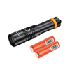 OrcaTorch D710 3000 Lumens Dive Light with 2 Batteries Black