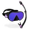 Cressi x Steve Aoki HiroQuest Limited Edition Mask & Snorkel Set Black/Lilac with UV380 Lenses