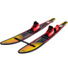 HO Sports Burner Combo Water Skis with Blaze Bindings and Rear Toe Strap Bar Black/Red