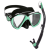 Rapido Otimo Two Lens Mask and Snorkel Combo Black/Mint