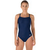 Speedo Women's Solid Powerflex Flyback Swimsuit New Navy