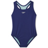Speedo Solid Racerback One Piece for Girls Navy