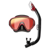 Tusa Adult Mask and Snorkel Combo Black/Metallic Dark Red