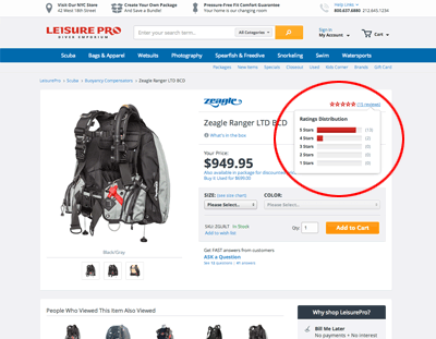 seen product reviews on detail page with review snapshot
